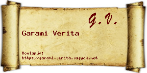 Garami Verita névjegykártya